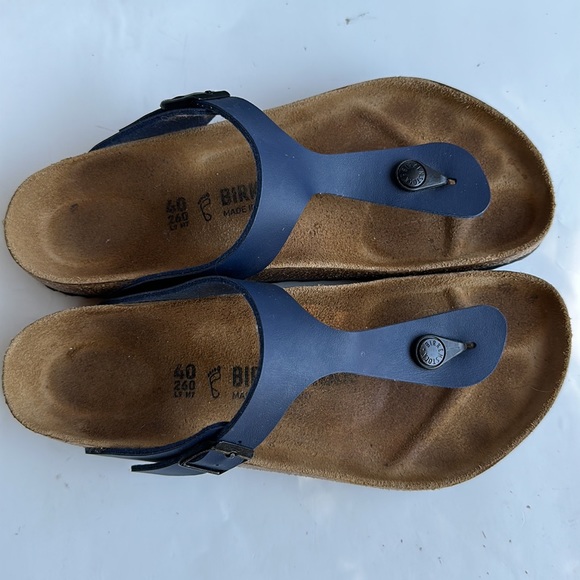 Birkenstock Gizeh Birko Flor Slide Sandal -Blue /Navy-Sz L 9-M 7 - Picture 8 of 15